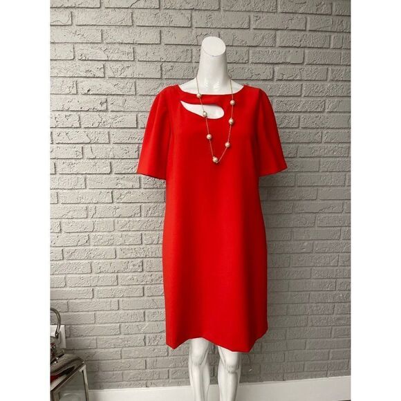 Tahari Arthur S. Levine Short Sleeve Cut-Out Sheath Dress Size 8 - Picture 1 of 8